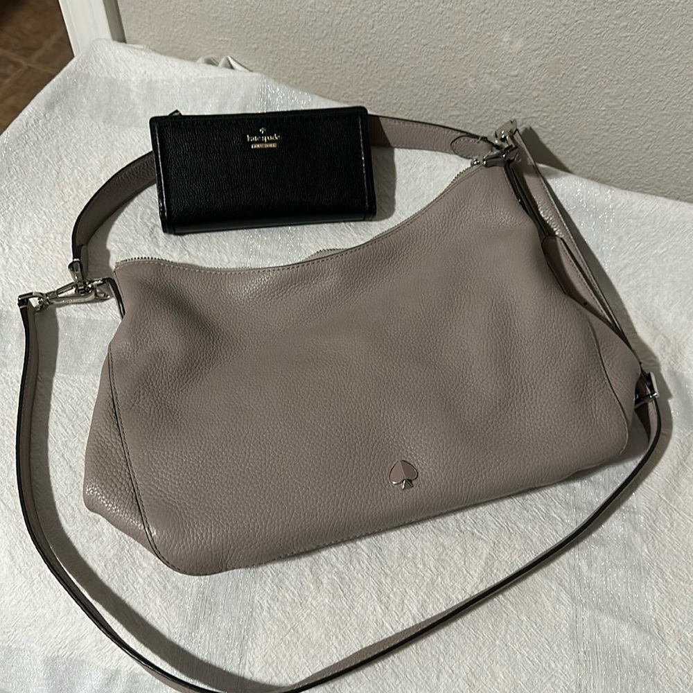 Pebbled leather Kate Spade shoulder bag and wallet!